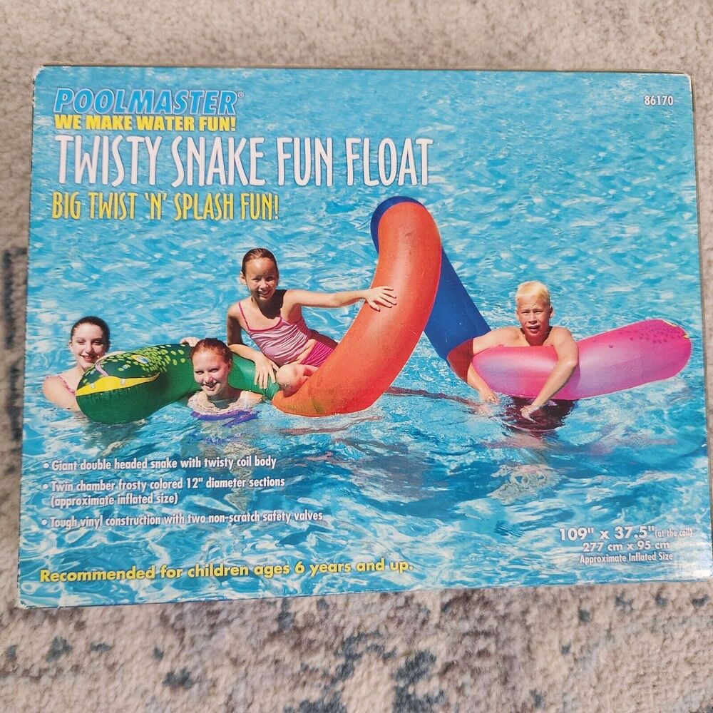 Poolmaster Giant Ride On Animal Inflatable Twisty Snake Fun Float 86170